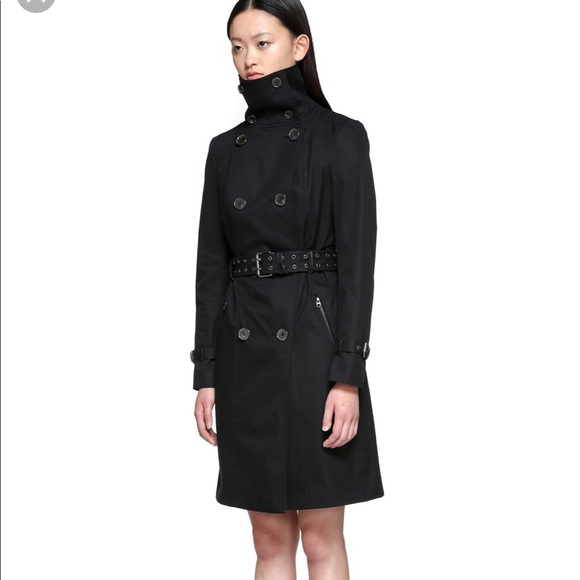 BLACK NWOT TRENCH COAT - Picture 5 of 6